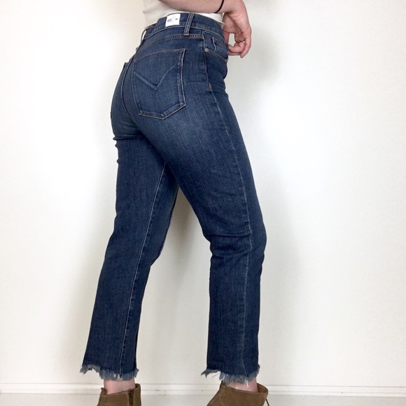 Hudson | High Rise Zooey Straight Crop Frayed Hem - Picture 3 of 8